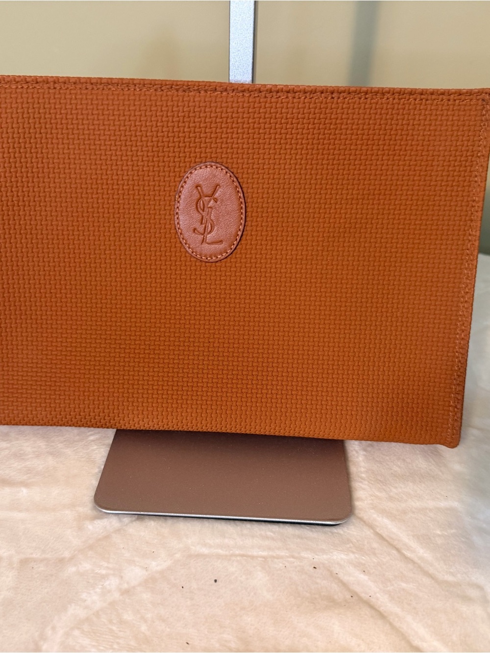 Yves Saint Laurent Tan/Brown Textured Clutch - Picture 3 of 16